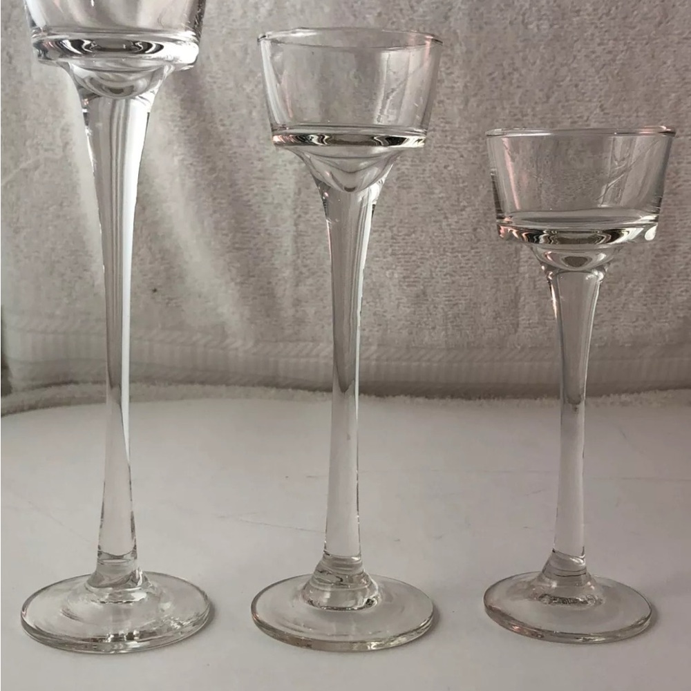 Long Stem tea light holders for wedding / party occasions set of 3